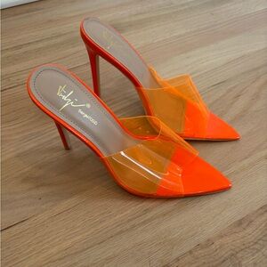 Sergio Todzi clear mules in orange size 39